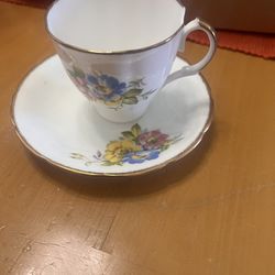 Regency Pansies Vintage China Teacup and Saucer 