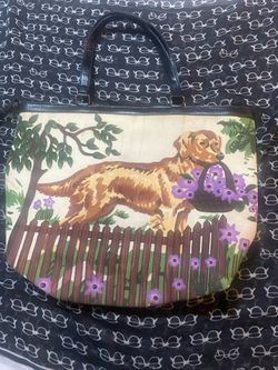 dog print tote bag