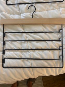 5-Tier Pants Hanger Wood and Metal