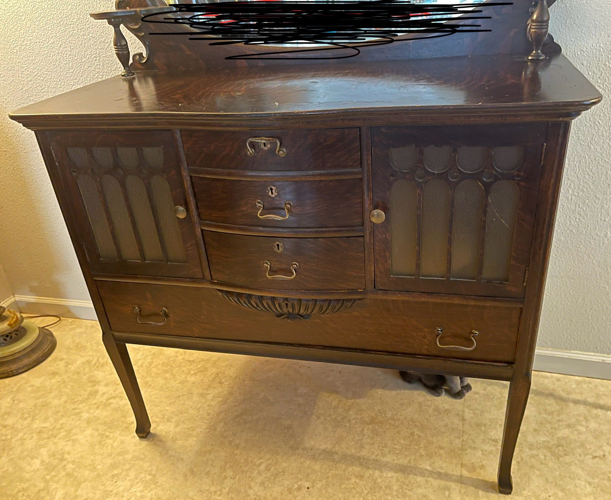 Beautiful One Of A Kind Antique Sideboard