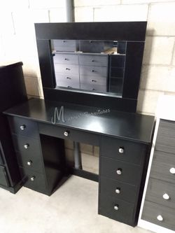 Black Vanity with Mirror
