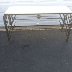 Brass And Wood Table