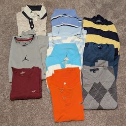 Men's Medium Brand Name Tops Lot  Sweater, Polo, T Shirt