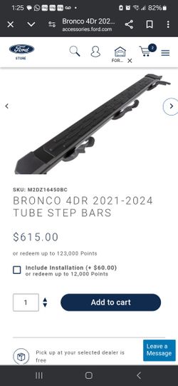 BRONCO 4DR 2021-2024 TUBE STEP BARS