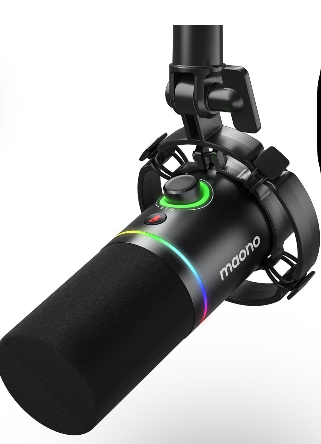 MAONO XLR/USB Dynamic Microphone, RGB Gaming Mic with Software