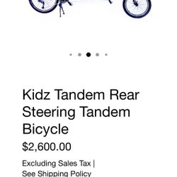 Kidz Tandem Rear Steering Tandem Bicycle