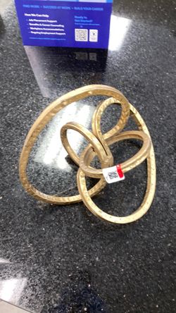 Gold Metal Knot Sculpture Decor