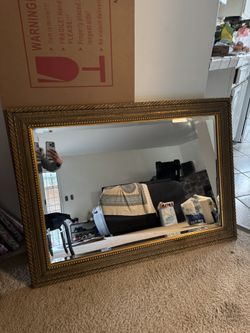 Antique Mirror With Golden Frame