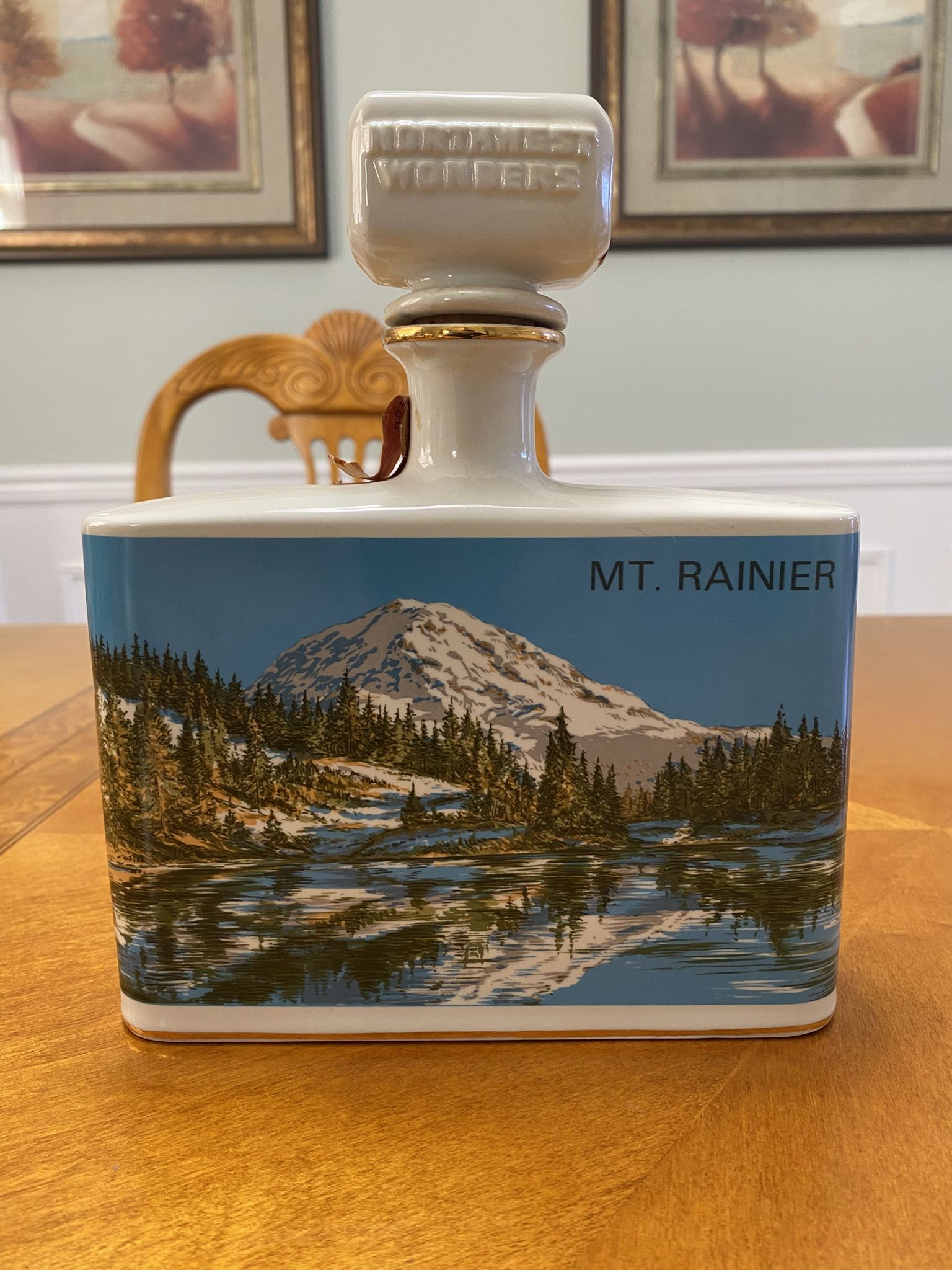 Rare, Vintage, 1974 Mt. Rainier Limited Edition Northwest Wonders Decanter