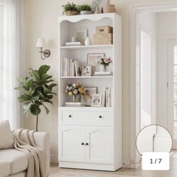 80'' Tall Bookcase with Drawer, Cabinet, and 3-Tier Open Shelves 291