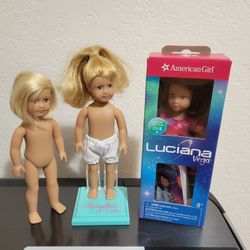 3 Mini American Girl Dolls 