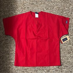Red Scrub Top