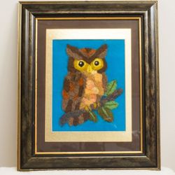 ”A Wise Owl” Wool Needle Felting Original Artwork, Hand Made
 


