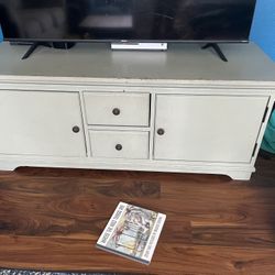 Painted Wood TV Stand- Sage Green