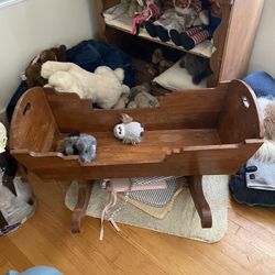 Vintage Baby Wooden Cradle