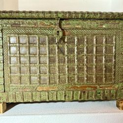 Large Metal & Wood Vintage Chest