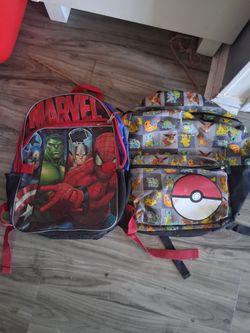 Marvel Avengers & Pokémon Kids Backpacks – Set of 2