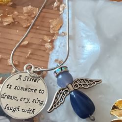 Angel And Sister Is Saying On Sliver Chain