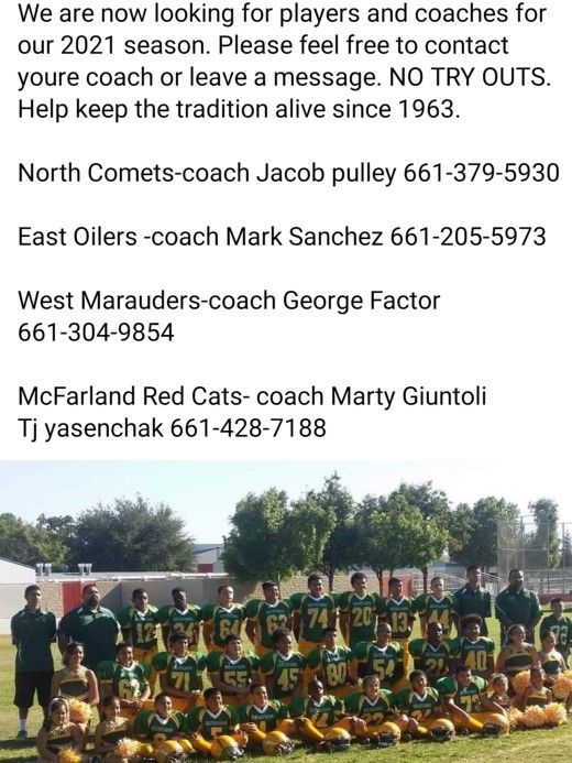 Jackfrost youth Tackle Football. Incoming 67&8th Grade Middle School Players. NO TRY OUTS