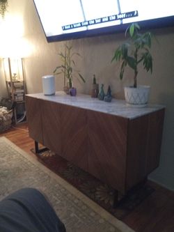 Mid-Century Modern Sideboard with Marble Top