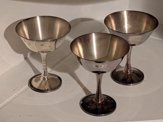 Portuguese silver plated Chalices (three)