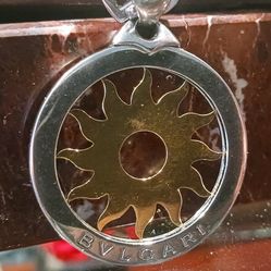 Bvlgari 18k & SS large Sun Tondo pendant!