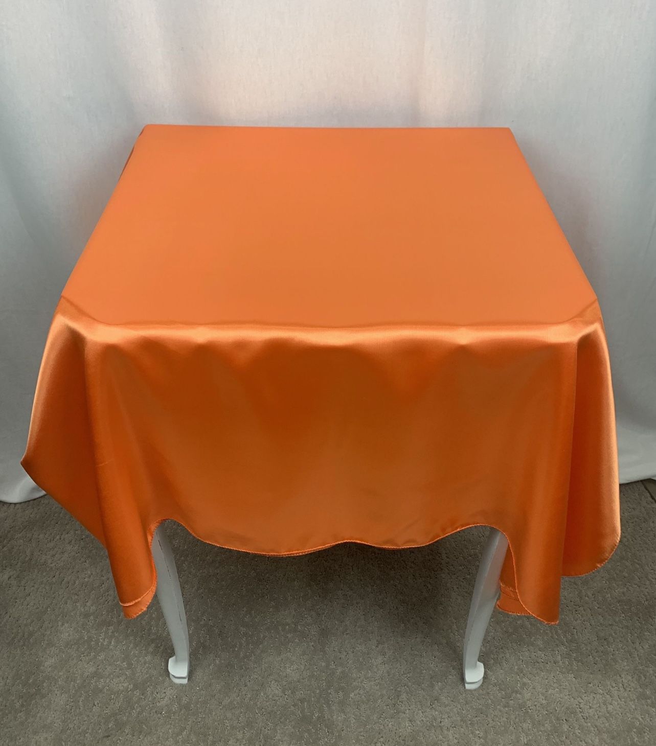 1 Orange Square Satin Table Cloth