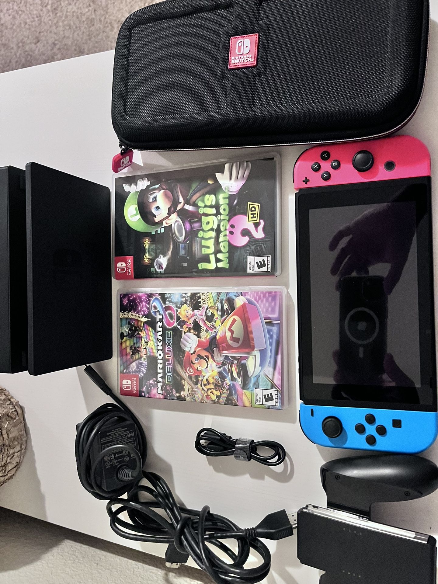Nintendo Switch With Games And Case