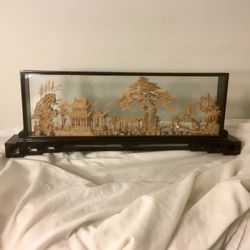 Chinese Cork Art Diorama - 22” x 8”