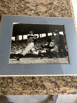 Joe DiMaggio Vintage Action Baseball Photo
