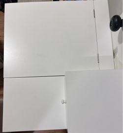 White Makeup Vanity / Compact Desk with Mirror & Storage