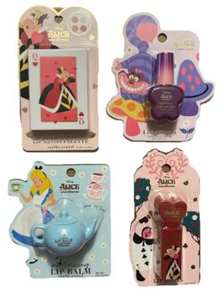 Alice In Wonderland 4 Piece Lip Gloss/Balm Set Vanilla Scented