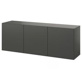 IKEA BESTÅ Wall-mounted Tv cabinet combination, dark gray/Lappviken dark gray, 70 7/8x16 1/2x25 1/4 "