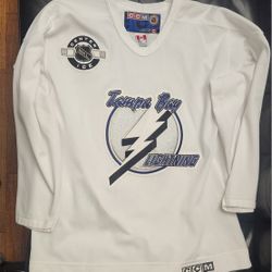 Vintage RARE NHL Tampa Bay Lightning Center Ice CCM Jersey LECAVALIER #4, Size M, Very Hard to Find