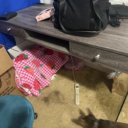 Vanity table with mirror , desk grey