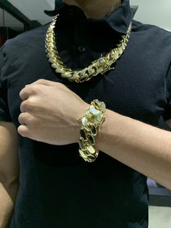 22mm Cuban Link Set 14k Stamped