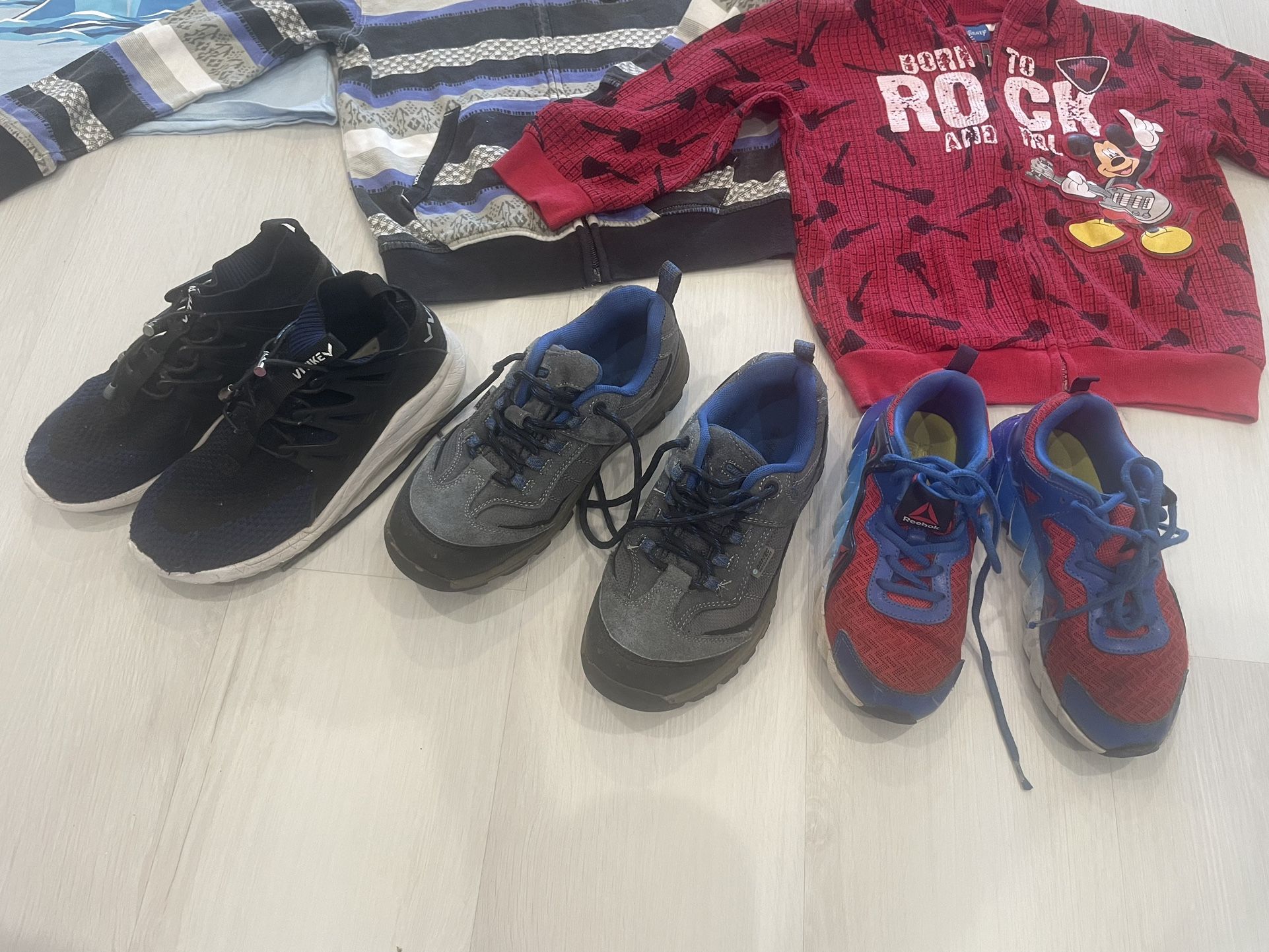 Boy Shoes & Sweaters Sizes 4-5