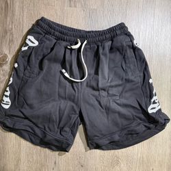 GODSPEED Black Shorts with White Side Graphic