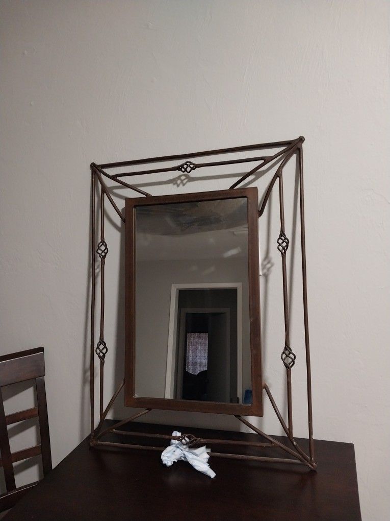 Large Wrought Lron Colonial Mirror