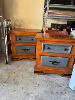 Solid wood pair of nightstands