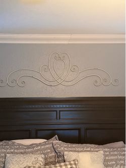 Grey wrought iron decorative wall art