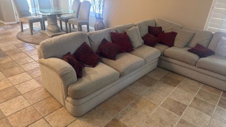 Tan fabric couch