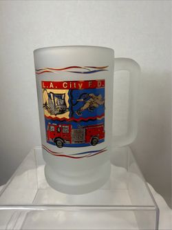 Los Angeles City Fire Dept. Frosted Glass Mug