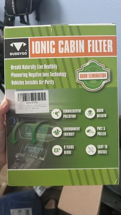 BUDDYGO Car Air Cabin Filter – Reusable Up to 8 Years – Negative Ion Purifier