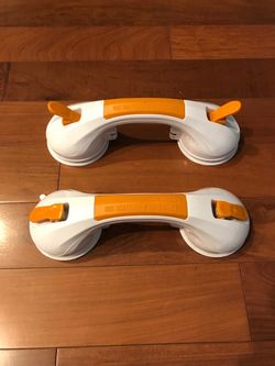 Drive Medical Suction Cup Grab Bar, White/Orange