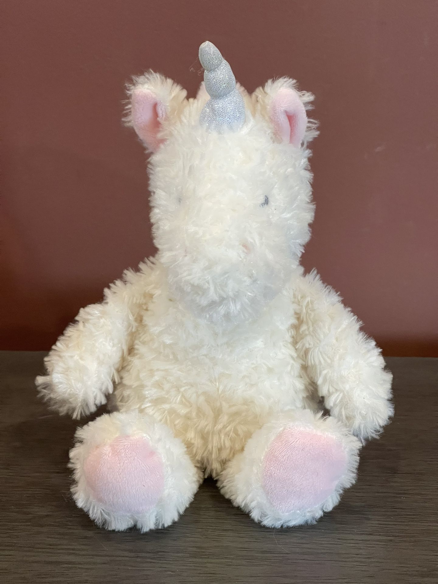 Carter’s Just One You White Fluffy Unicorn 12" Plush Stuffed Toy Sparkle Horn