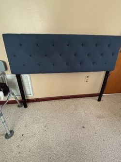 Queen Size Navy Blue Tufted Headboard