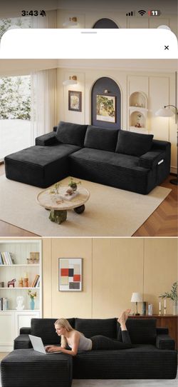 Black boneless couch