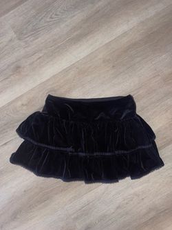 Large black velvet skirt female