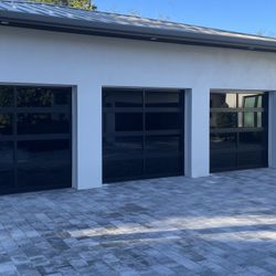 Black Full Glass Garage Doors ( Set Of 3)